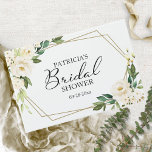 Geometric Greenery White Floral Bridal Shower Guest Book<br><div class="desc">Geometric Greenery White Floral Bridal Shower Guest Book</div>