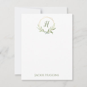 Geometric Greenery Wreath Card