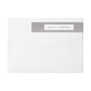Geometric Grey Gold Gatsby Wedding Wrap Around Label