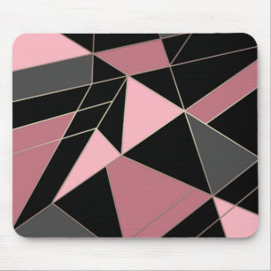 Geometric, grey, pink mouse mat