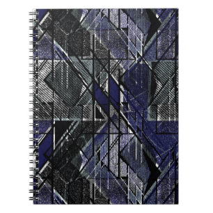 Geometric grunge print notebook