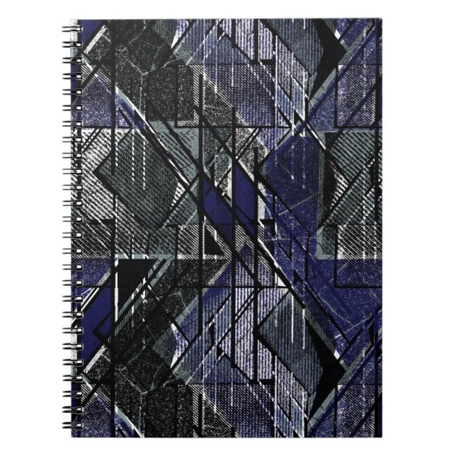 Geometric grunge print notebook (Front)