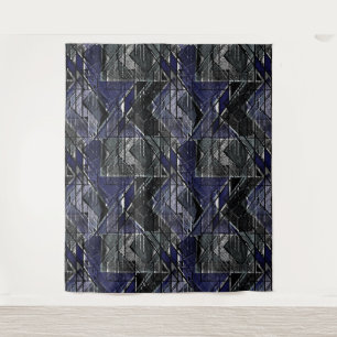 Geometric grunge print tapestry