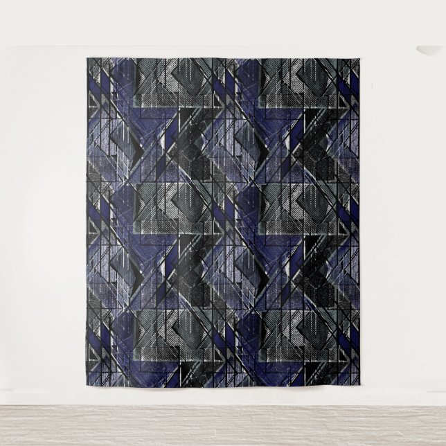 Geometric grunge print tapestry (Front)