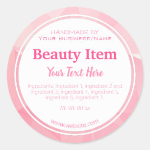Geometric Handmade Skin Care Product Home Business Classic Round Sticker