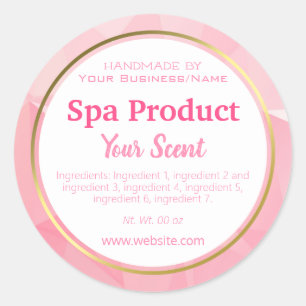 Geometric Handmade Spa Product Small Home Business Classic Round Sticker