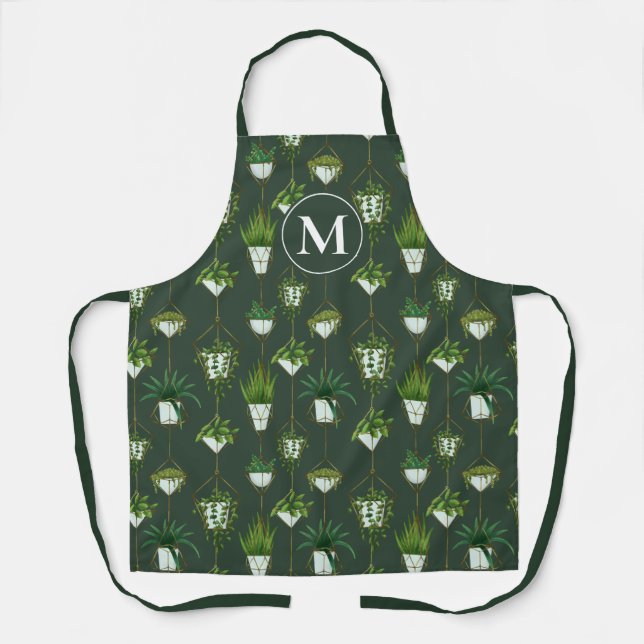 Geometric Hanging Houseplant Pattern Apron (Front)
