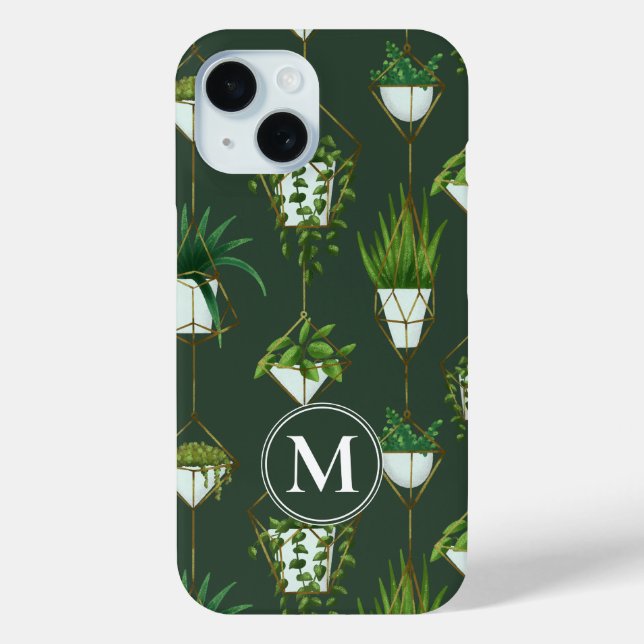 Geometric Hanging Houseplant Pattern Case-Mate iPhone Case (Back)