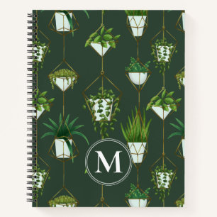 Geometric Hanging Houseplant Pattern Notebook
