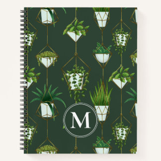Geometric Hanging Houseplant Pattern Notebook