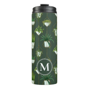 Geometric Hanging Houseplant Pattern Thermal Tumbler