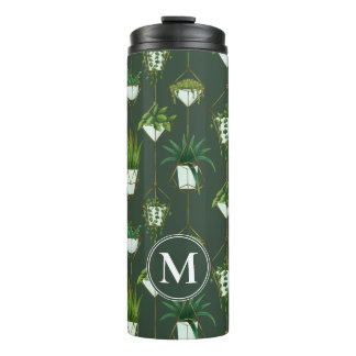 Geometric Hanging Houseplant Pattern Thermal Tumbler