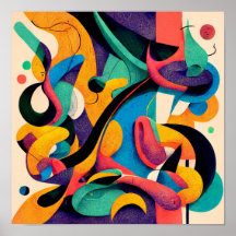 "Geometric Harmony" - Abstract Digital Art Poster