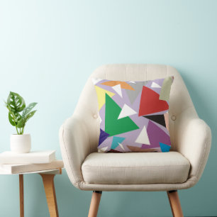 Geometric Harmony: Abstract Multicolored Cushion