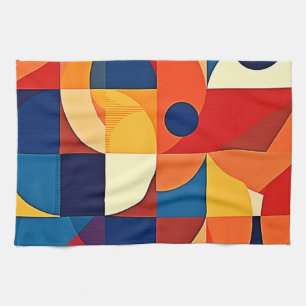 Geometric Harmony: Artful Design Tea Towel