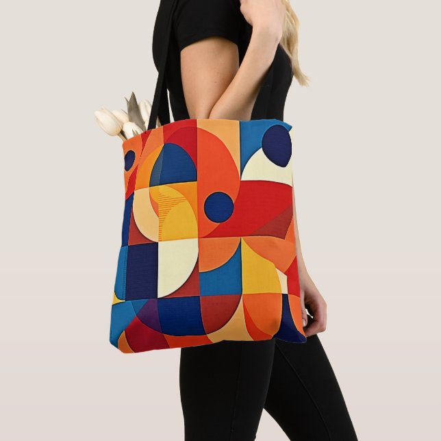 Geometric Harmony: Artful Design Tote Bag (Close Up)