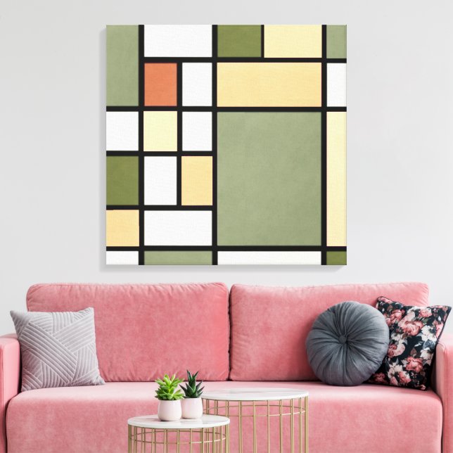 Geometric Harmony – Earth Zen Canvas Print (Insitu(LivingRoom))