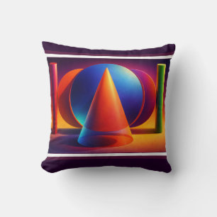 Geometric Harmony in Vibrant Colours Cushion