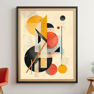 Geometric Harmony: Mid-Century Modern Fusion Poster