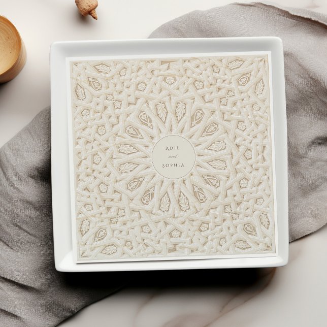 Geometric Harmony Personalised Wedding Napkins (Creator Uploaded)