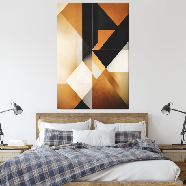 Geometric Harmony Stretched Canvas Print (Insitu(Bedroom))