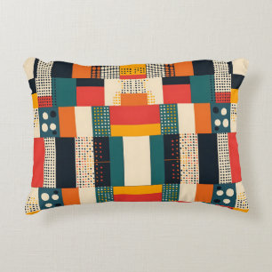 Geometric Harmony Urban Mosaic Decorative Cushion