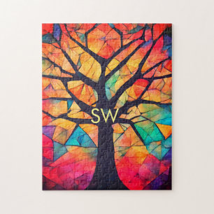 geometric healing colourful yoga coach add letter jigsaw puzzle