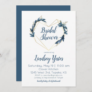 Geometric Heart Bridal Shower Invitation