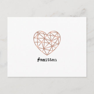 Geometric Heart Smitten Postcard