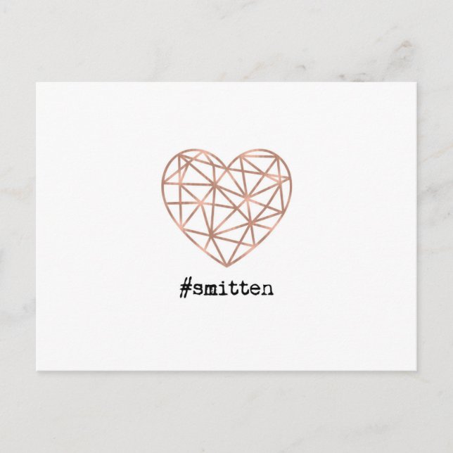 Geometric Heart Smitten Postcard (Front)