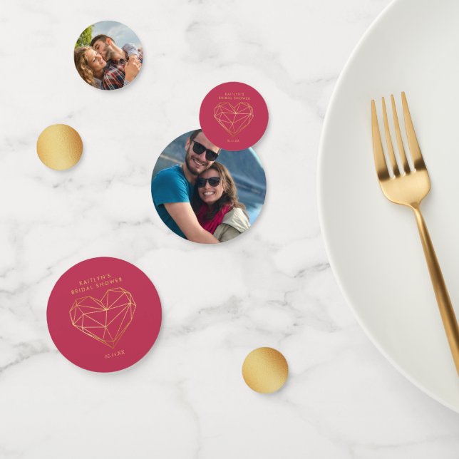 Geometric Heart Valentine's Day Bridal Shower Confetti (Group)