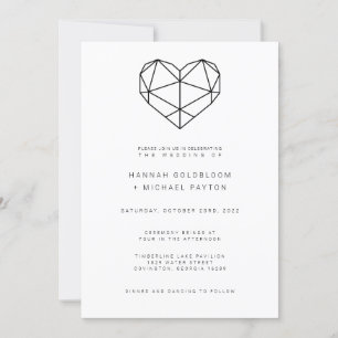 Geometric Heart Wedding Invitation