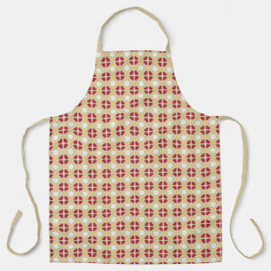 Geometric Hearts & Flowers Tan Large Apron