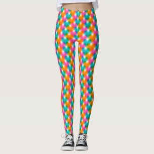 Geometric hearts in psychedelic colours (1) leggings