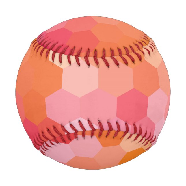 Geometric Hexagon Shapes Pink yellow Baseball (Front)
