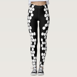 Geometric Hexagon Soccer ball Style Leggings