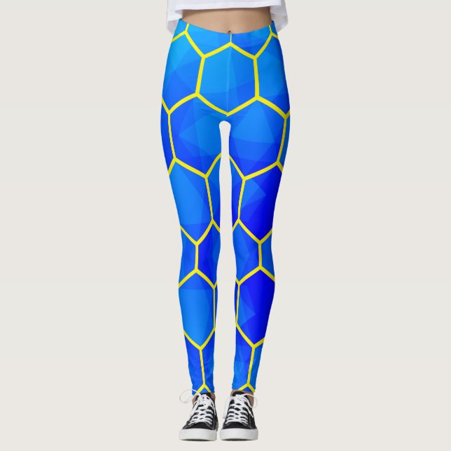 Geometric Hexagonal Seamless Pattern Leggings (Front)