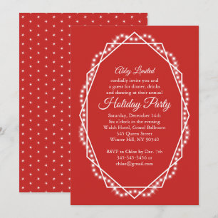 Geometric Holiday Sparkle Corporate Party Invitation