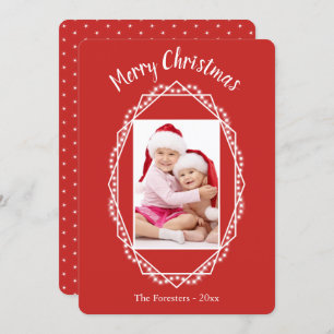 Geometric Holiday Sparkle Photo Christmas Card
