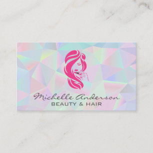 Geometric Holographic Background Beauty Logo Business Card