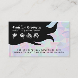 Geometric Holographic Background Hair Styles Business Card