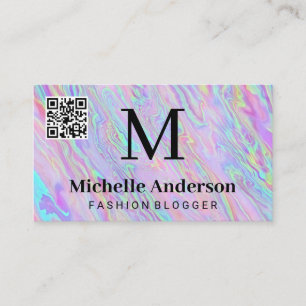 Geometric Holographic Liquid QR Scan Business Card