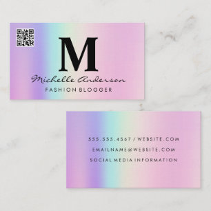 Geometric Holographic   QR Code Business Card