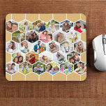 Geometric Honeycomb 28 Photo Collage Custom Mouse Mat<br><div class="desc">Create your own eyecatching mousepad with 28 photos of family, friends, pets etc. The photo template is set up for you to add your pictures which will automatically display in a geometric honeycomb pattern of hexagon shapes. It has a neutral honey beige and white colour theme but, if you require...</div>