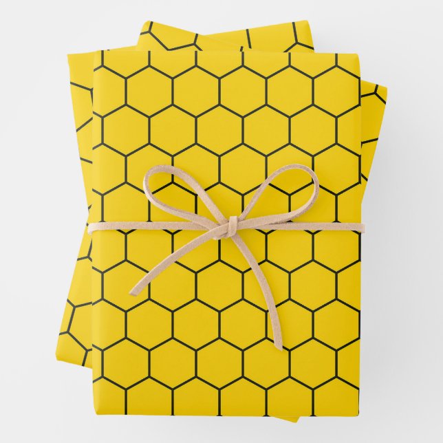 Geometric Honeycomb Lattice Pattern Wrapping Paper Sheet (In situ)