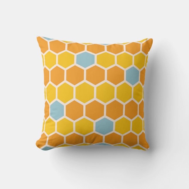 Geometric Honeycomb Pattern Cushion (Front)