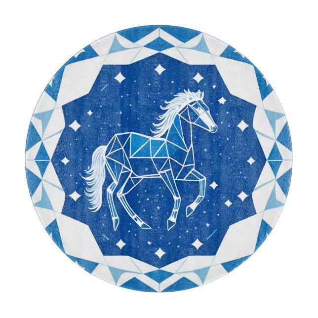 Geometric Horse Illustration Cutting Board (Front)