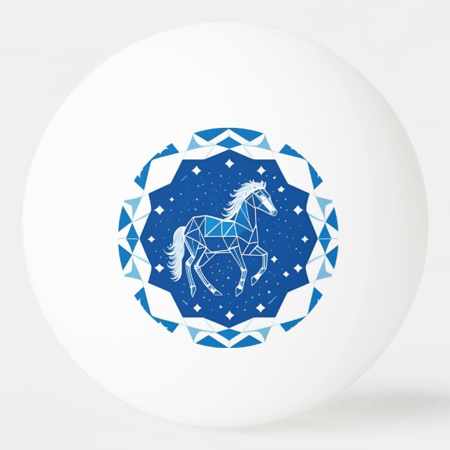 Geometric Horse Illustration Ping Pong Ball (Front)
