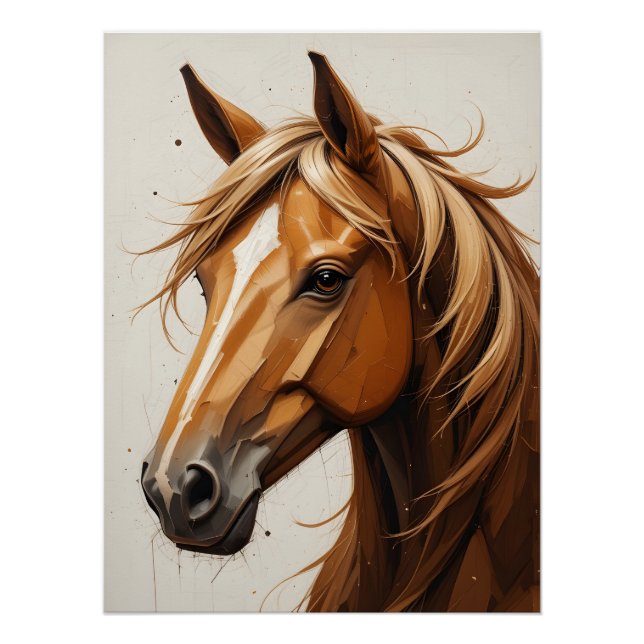 Geometric Horse Portrait Poster (Front)