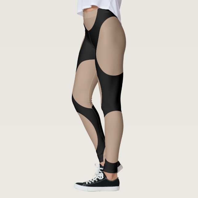 Geometric Huge Spots any Colour on Black Leggings (Left)